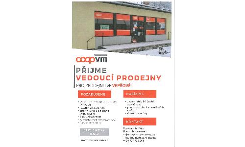Aktuality - Prodejna ve Vepřové přijme prodavačku